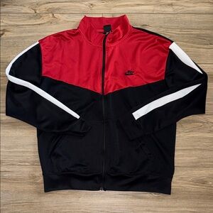 Nike Men's Red, Black & White Colorblock Windbreaker Jacket